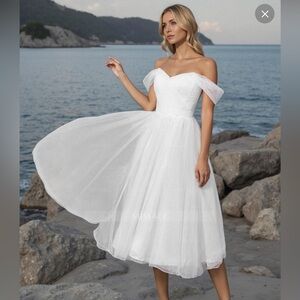 Elegant White Off-Shoulder Dress